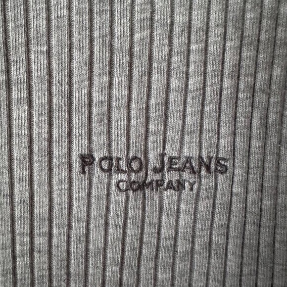 Vintage Ralph Lauren Polo Jeans Co Knit Top Medium Short Sleeve Turtleneck Gray - Picture 3 of 7